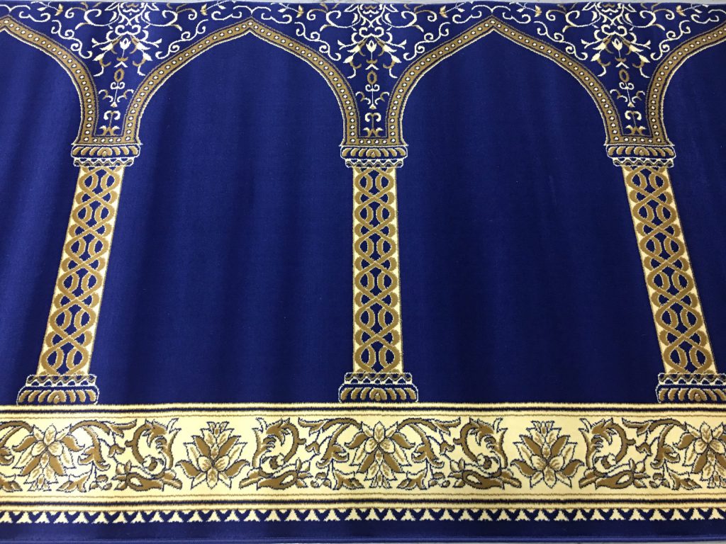 Portable Royal Blue Hira Prayer Rug Muslim Prayer Rug Musalla