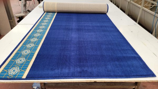 Wool Prayer Carpet - Royal Blue Border